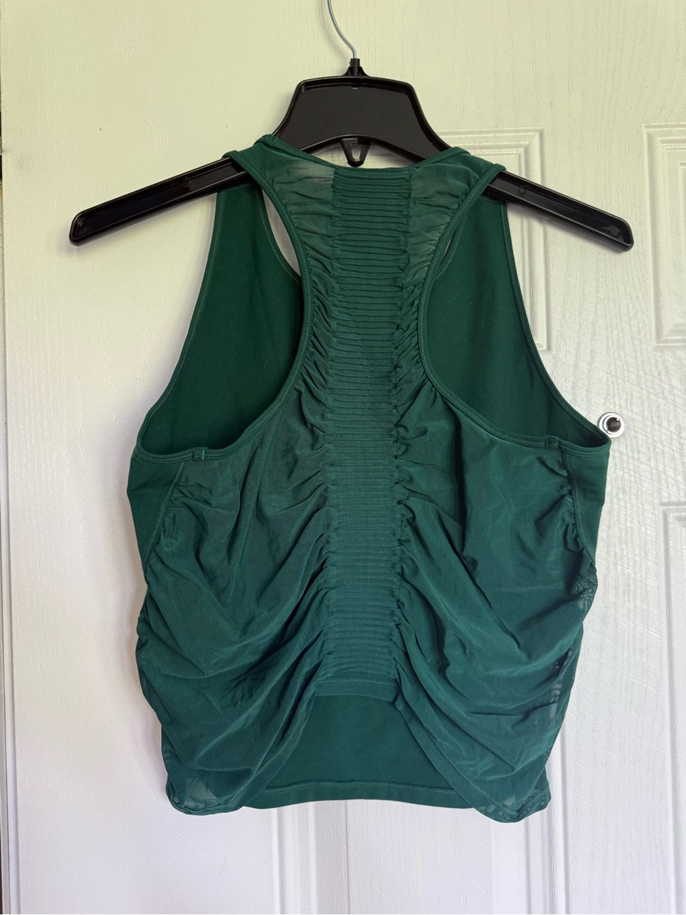 Athleta dark green Active Razorback Tank Top in a ruched design - Picture 4 of 4